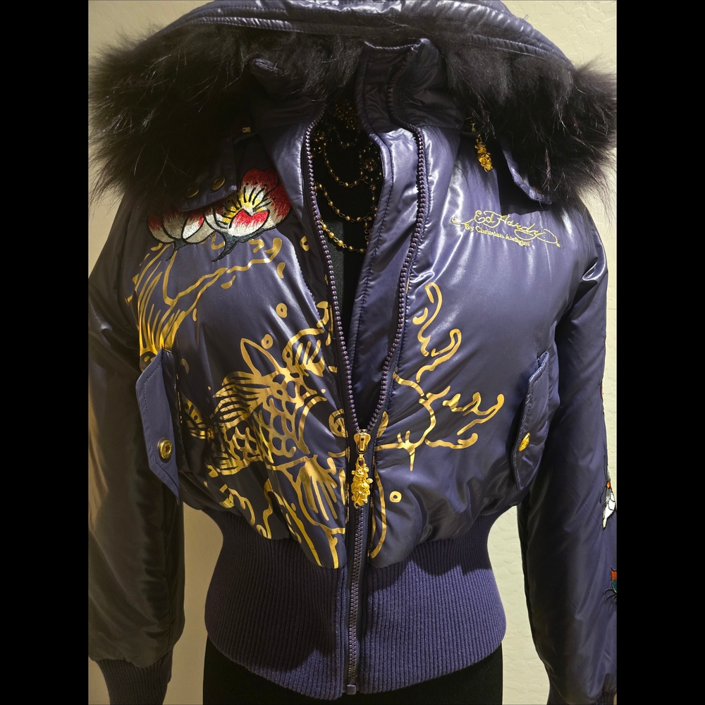Ed Hardy Christian Audigier Women’s Puff Jacket Hoodie